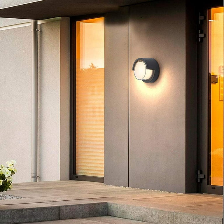 Applique Murale Extérieur Moderne LED 12W Étanche IP65 En Aluminium  Anthracite Eclairage Décoration Lumière Pour Cour Jardin Terrasse Proche  Mur