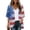 Blue-A#3323VV, variant on American Flag Lightweight Chiffon Cardigan Women Short Sleeve Flowy 4th of July Cover Up Open Front Blouse Tops