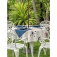 thumbnail image 2 of Outdoor Tablecloth with Umbrella Hole and Zipper, Red Yellow Diamond Round Table Cloth 60 Inch Waterproof Tablecloth, Modern Geometric Middle Century Beige Picnic Table Cover for Patio Camping, 2 of 7