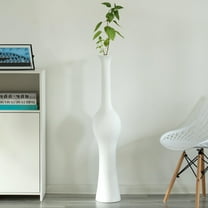 Unique Style 42.5 inch Tall Floor Vase for Entryway, Dining, or Living Room Decor, Elegant White Ceramic Tall Vase with Intricate Design, Contemporary Home Accent Piece, Modern Decorative Pottery