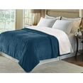 thumbnail image 3 of Queen Electric Blanket, Navy Heated Throw with 10 Heat Settings/Safety 10 Hours Auto-Off Dual Controllers (84x90''), 3 of 9