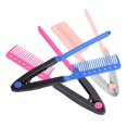 thumbnail image 1 of Juego de peines alisadores de cabello, diseño plegable en forma de V para peinar cabello grueso y fino., 1 of 5