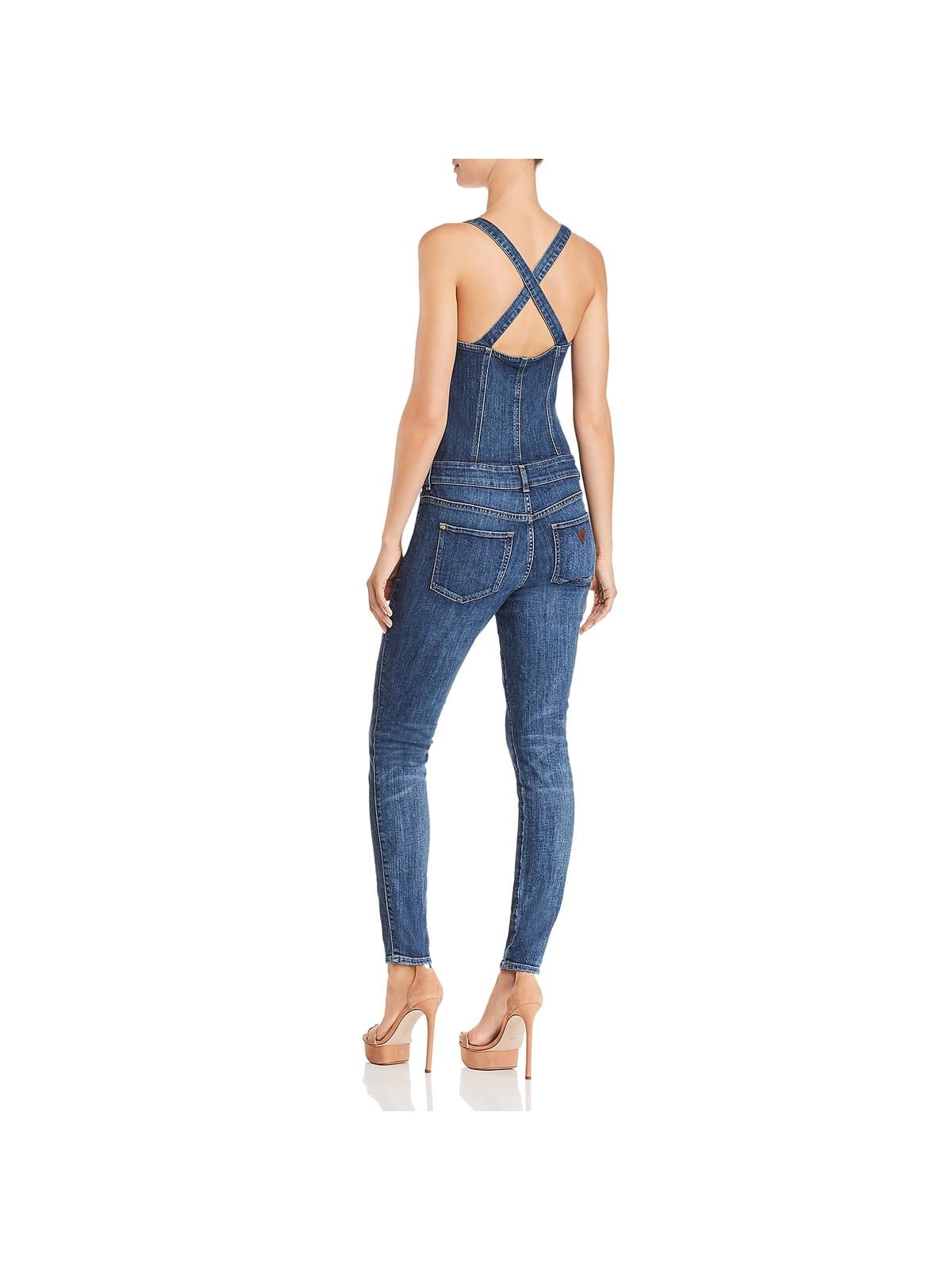 guess women's denim jumpsuit