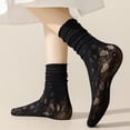thumbnail image 3 of Womens Lace Ankle Socks - Sheer Mesh Trim Low Cut Socks for Girls & Ladies, 3 of 7