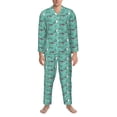 thumbnail image 3 of Picia Great White Shark Pattern Men’s Long-Sleeve Sleepwear Set - Soft 2-Piece Loungewear with Pockets, Comfy PJs for Relaxing Nights-XX-Large, 3 of 7