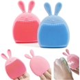 thumbnail image 4 of Rabbit Shape Silicone Bath Brush Manual Facial Cleansing Massage Tool (Pink) 2 Pcs, 4 of 5