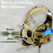 Gaming Headset with Noise Cancelling Stereo Bass Surround Sound for PS4, PS5, Xbox, and PC