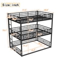 thumbnail image 5 of Full over Full over Full Triple Bunk Bed Frame, Heavy Duty Detachable Bunk Beds for 3, Metal 3 Bunk Beds with Ladder & Guardrail for Teens Adults (Black), 5 of 8