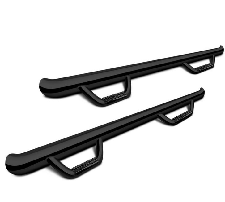 NFab F1577QCTX Nerf Bar Cab Length With Drop Down Steps; 3 Inch Round