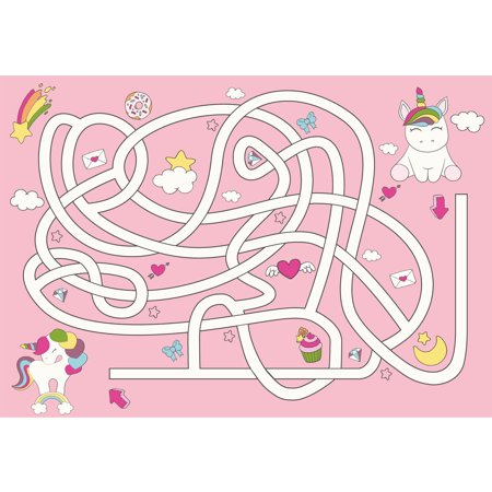 Unicorn Maze Vinyl Mat  Rectangle  3.2 x4.8