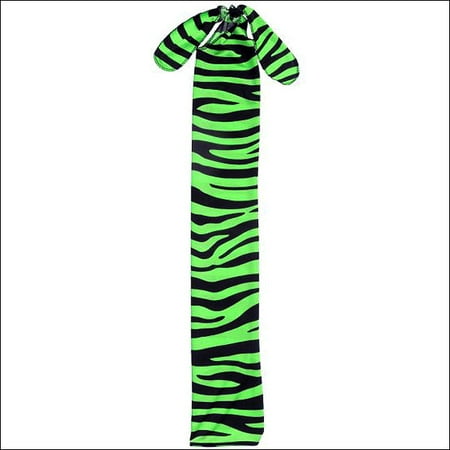 Tail Lycra Bag - NEON GREEN ZEBRA TOUGH-1 WESTERN HORSE TACK GROOMING PRINTED LYCRA TAIL BAG