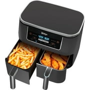 Foodi 6-in-1 8-qt. 2-Basket Air Fryer with DualZone Technology & Air Fry, Roast, Broil, Bake, Reheat & Dehydrate - Dark Gray DZ201