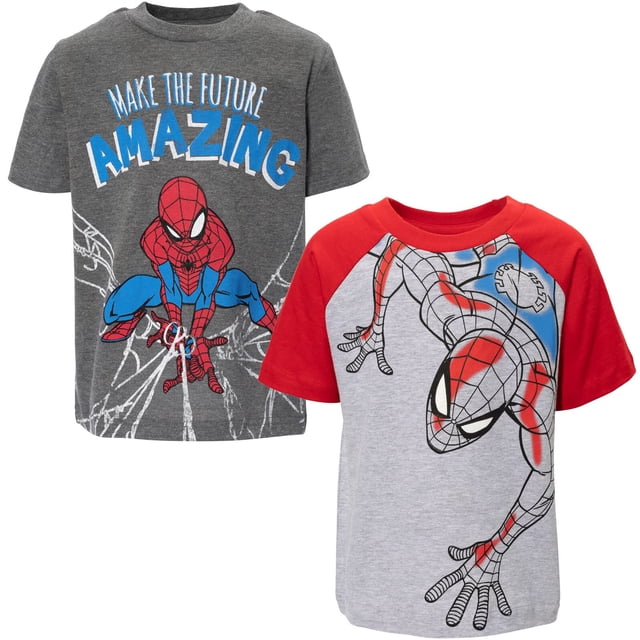 Camiseta Marvel Spider-Man Big Boys gris 14-16, paquete de 2