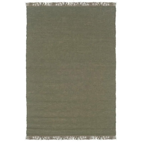 Linon Home Decor Verginia Berber Boucle Wool Rug Olive 3'6" x 5'6" Wool 0.25 - 0.5 inch Reversible,Handmade 4' x 6' Indoor,Handmade Living Room