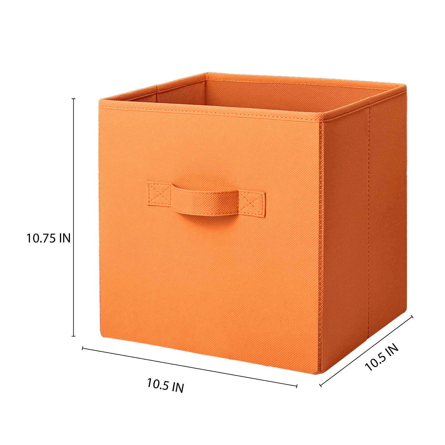 Mainstays Collegiate Collapsible Fabric Bins 10.5X10.5, Competitive Orange, 4 Pack