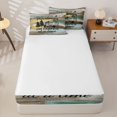 thumbnail image 4 of Erosebridal Cartoon Camper Car Zipper Twin Comforter Sets with Fitted Sheet and 2 Pillowcases, Vintage Farmhouse Zipper Bedding Set, Gray Brown, 4 of 7