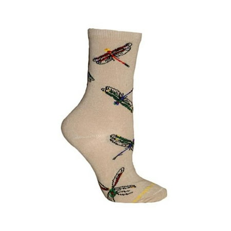 

Dragonflies Tan Cotton Ladies Socks