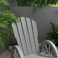 thumbnail image 3 of Spaco Wooden Rocking Chair, Adirondack Rocker Chair withSlatted Design and Oversized Back, Rocking Chair with Wagon Wheel Armrest for Outdoor as Backyard, Lawn, Garden, Gray, 3 of 11
