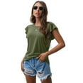 thumbnail image 3 of JWD Summer Ruffle Short Sleeve Knit Tunic Tops Shirts Tank Tee Blouse For Women, 3 of 6