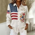 thumbnail image 2 of MEICHEN Women's American 250 Printed Casual Sweatshirt Top Retro Long Sleeve 250th Anniversary Button Up Shirt, 2 of 5