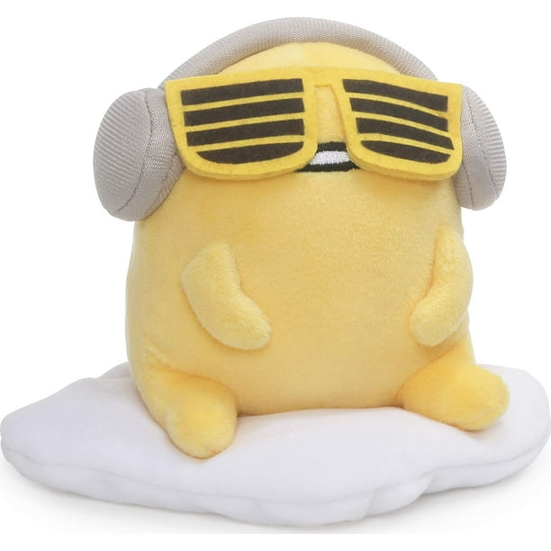 Peluche Huevo Perezoso Sanrio GUND Gudetama con Gafas de Sol y Auriculares 5pulg Felpa Infantil Amarillo GUND GD-8636767