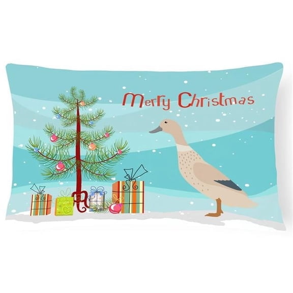 Carolines Treasures BB9225PW1216 West Harlequin Duck Christmas Canvas Fabric Decorative Pillow, Teal, 12H x16W,