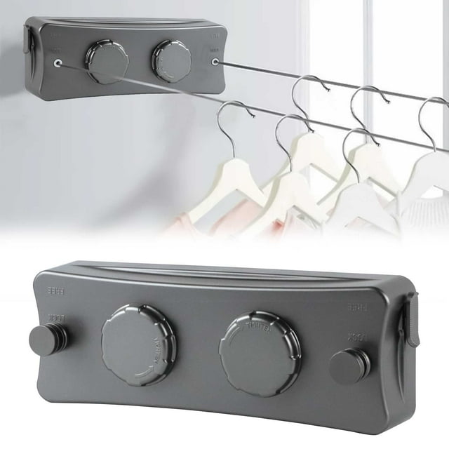 PESSLOK Tendedero Retráctil de Acero Inoxidable Montado en la Pared Tendedero para Ropa Resistente Al Xido Que Ahorra Espacio