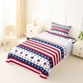 thumbnail image 5 of Manfei Stars Striped Twin Sheets,Red Navy Bedding,3pcs,1 Fitted Sheet and 1 Pillowcase, 5 of 6