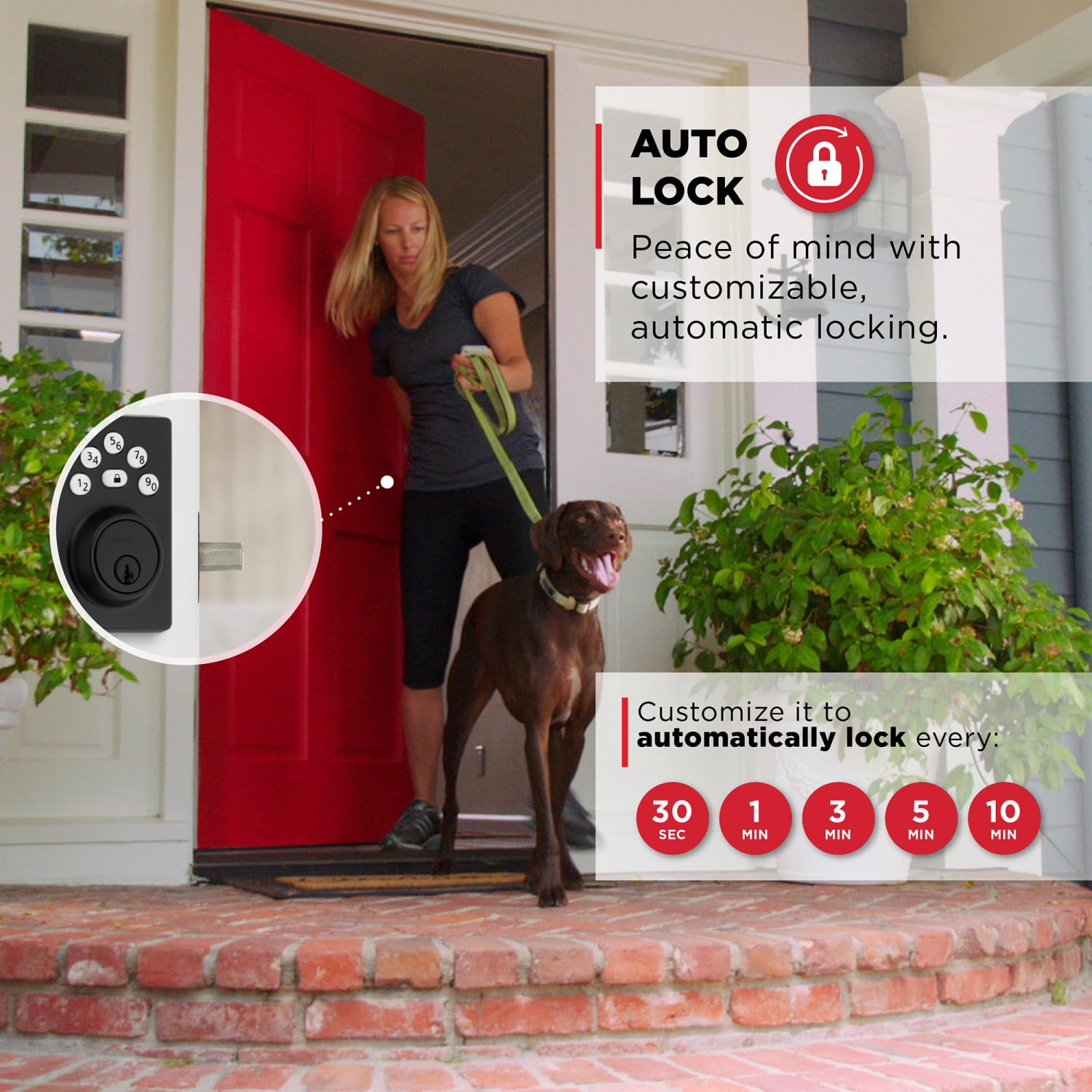Kwikset Powerbolt 240 Matte Black 5-Button Keypad Contemporary Electronic Deadbolt Door Lock