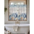 thumbnail image 4 of Blue Starfish Coastal Bathroom Window Curtain, Eucalyptus Summer Nautical Shell Vintage Light Filtering Coffee Kitchen Curtains, Bedroom Living Room Curtains 2 Panel 84"x54", 4 of 6