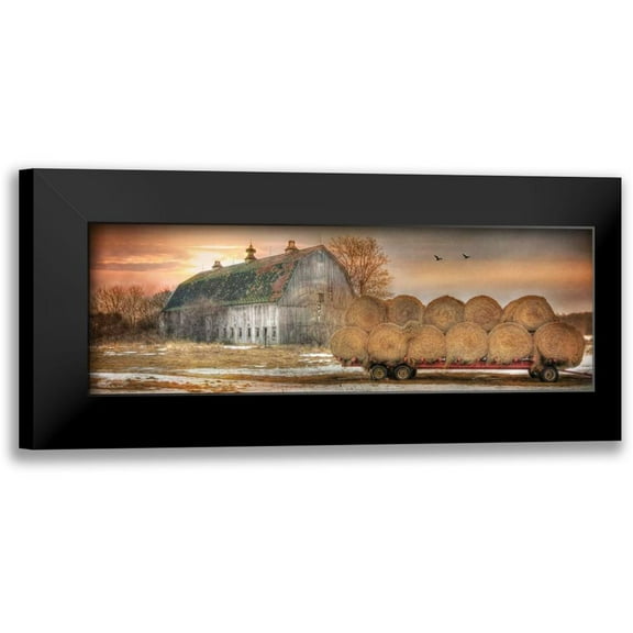 Deiter, Lori 14x7 Black Modern Framed Museum Art Print Titled - Sunset on the Farm