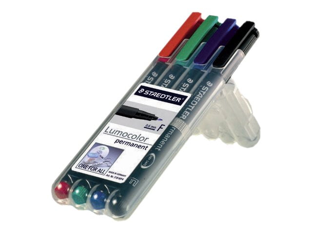 Staedtler Permanent Fine Point Map Markers, Assorted Colors (4