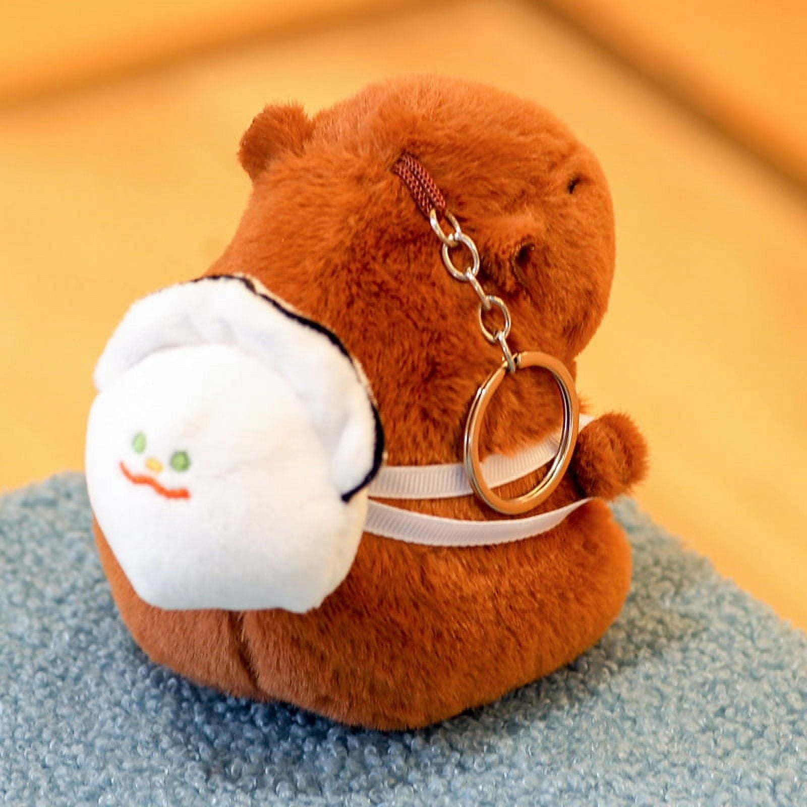 Cartoon Capybara Plush Keychain Bag Pendant Hanging Decoration Cute Stuffed Doll Toy Desktop Doll Ornament Car Keyring Kids Gift