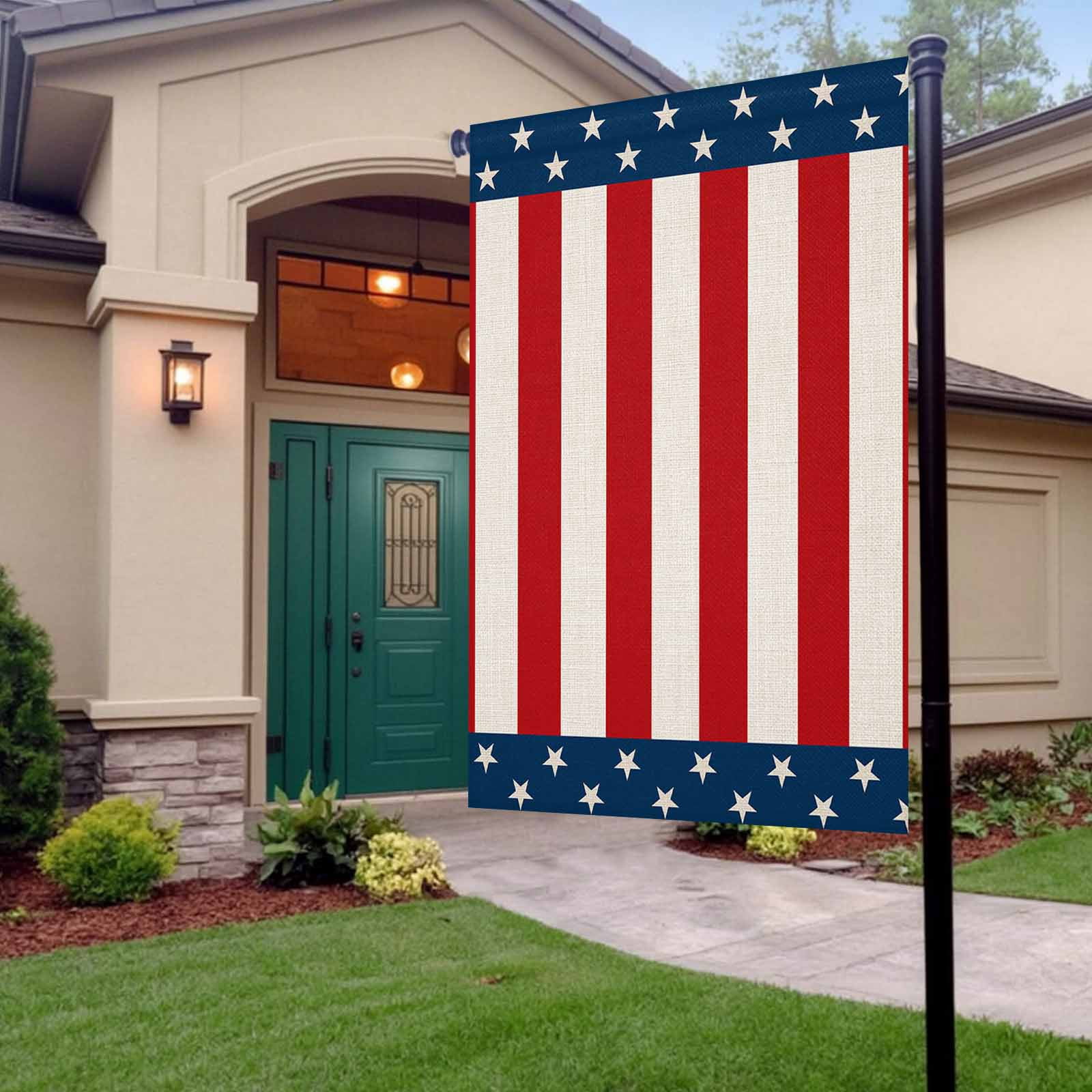 4th of July Garden Flags Patriotic Stars American Flag Garden Flag Double Sided Welcome Flag Vertical Red Stripes Independence Day Yard Flags for Outdoor Lawn Porch Memorial Day Decor 28x40 Inch