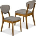 thumbnail image 2 of Best Choice Products 2-Piece Mid-Century Modern Wood & Upholstered Dining Chair Set - Walnut/Medium Gray, 2 of 8