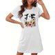 thumbnail image 4 of Camisón corto de talla grande para mujer, camisón de manga corta con estampado de pecho a la moda, camisón para mujer, 4 of 5