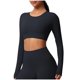 thumbnail image 3 of Camisas para mujer,Camiseta informal de manga larga con cuello redondo para mujer, con estampado de cuadros suaves, para uso diario, ideal para el hogar, sopatenor, 3 of 9