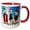 Red/White, variant on 3drose, Three Dalmatian Dogs in the Snow for a Merry and Bright Christmas., 15oz Mug