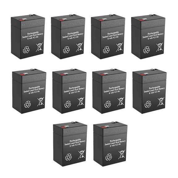 BatteryGuy6-5F replacement 6V 4.5Ah Battery - BatteryGuy brand equivalent (Qty of 10)