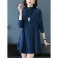 thumbnail image 1 of Suéteres de otoño e invierno 2023 para mujer, jersey nuevo de cuello alto medio, camisa cálida de fondo, suéter de punto de longitud media, tops para mujer, 1 of 5
