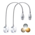thumbnail image 1 of Adust Reading Lights for Books in Bed, Bedside Reading Lamp, RV Boat Reading, DC 5V-240V 3W LED Touch Dimmable Brightness Wall Mount Lamp, Adjustable Colour Temperature, 3000k, 4000k, 6000k(Silver), 1 of 6