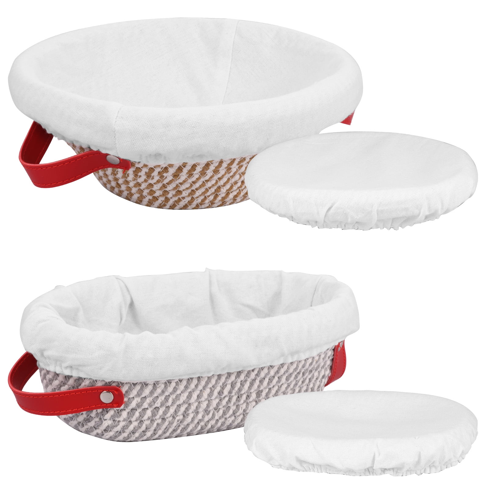 Cotton Rope Proofing Basket for Bread Baking Oval And Round Banneton Bread Basket with Liner And Cover for Homemade Sourdough Baking