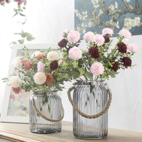 FOMIYES Fake Flower Plants Red Realistic Floral Arrangement 1Pcs 12.6 x 5.9in