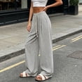 thumbnail image 4 of PBFRDSJ Y2K Striped Wide Leg Pants for Women Baggy Elastic Waist Drawstring Palazzo Pants Casual Vacation Flowy Clothes Free Sizes, 4 of 6