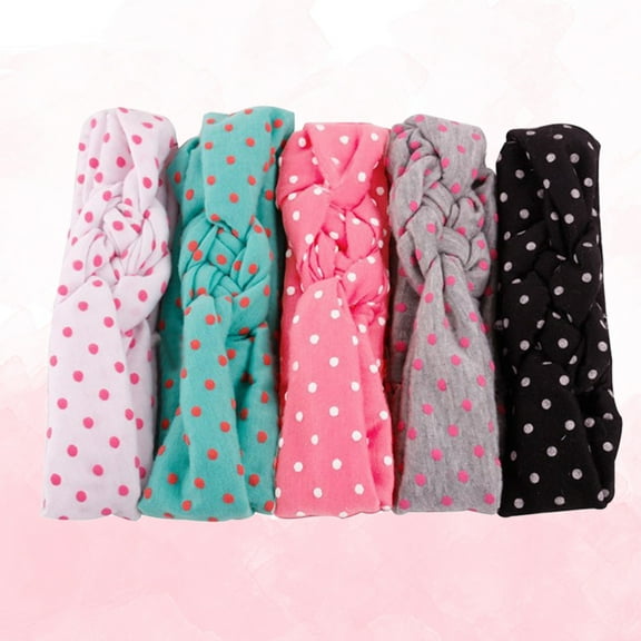 NICEXMAS 5Pcs Elastic Hairband Set Assorted Color Stretchy Cross Headbands No Marks on Scalp