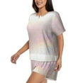 thumbnail image 2 of Naloa Glitter Light Pearl Women's Short-Sleeved Pajama Set, Loungewear, Summer pajamas, Breathable Cozy - X-Large, 2 of 9