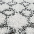 Transitional 5x7 Area Rug Shag Thick (5'3'' x 7'3'') Geometric White