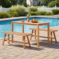 thumbnail image 4 of Gymax Acacia Wood Outdoor Garden Bench w/Slatted Seat 800 lbs Capacity for Front Porch, 4 of 9