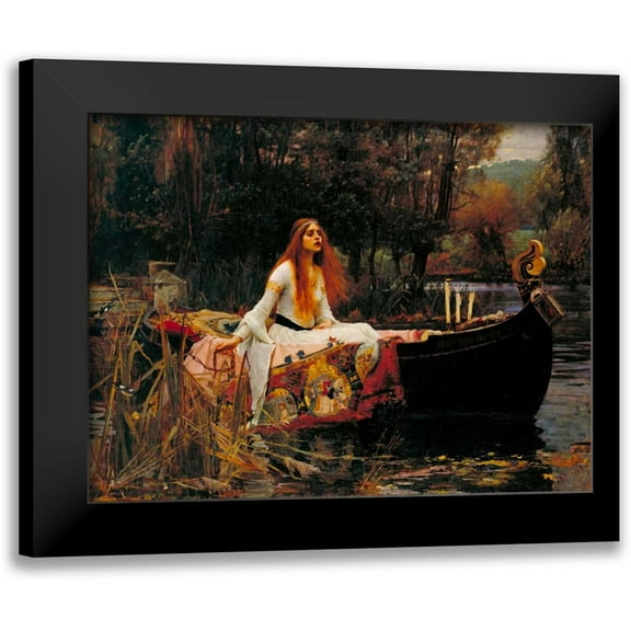Waterhouse, John William 14x12 Black Modern Framed Museum Art Print Titled - The Lady of Shalott