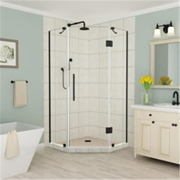 Merrick Frameless Neo-Angle Shower Enclosure - Oil Rubbed Bronze - 72 x 36 x 36 in.